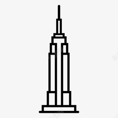 帝国大厦著名的美国纽约市图标图标