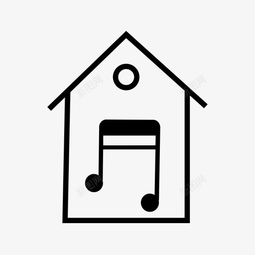 家庭家庭音乐房子图标svg_新图网 https://ixintu.com iconset 家庭 家庭音乐 房子 音乐笔记
