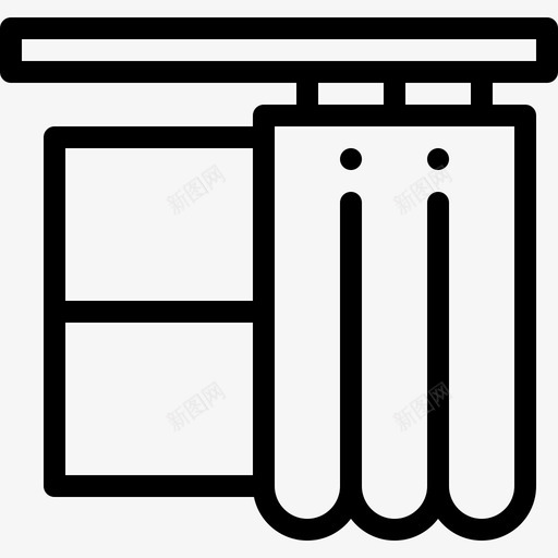 窗帘智能家居14线性图标svg_新图网 https://ixintu.com 智能家居14 窗帘 线性