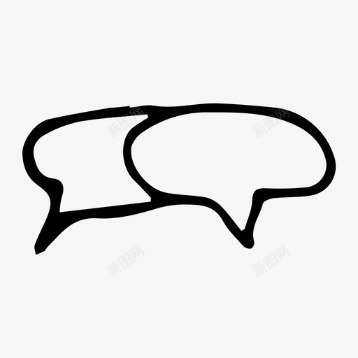 演讲泡泡对话涂鸦图标svg_新图网 https://ixintu.com 对话 涂鸦 演讲泡泡 素描