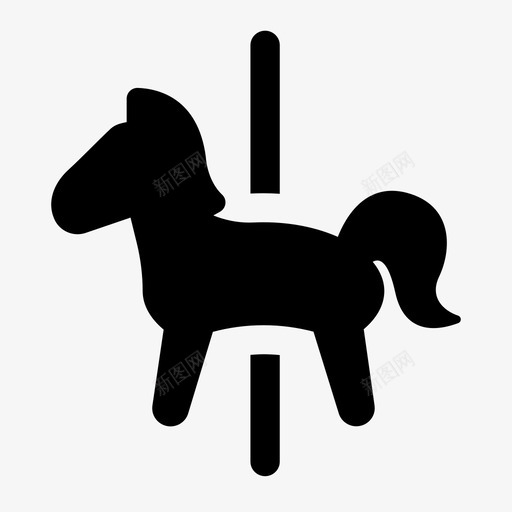 旋转木马骑马公园骑行图标svg_新图网 https://ixintu.com 公园骑行 嘉年华 旋转木马 骑马