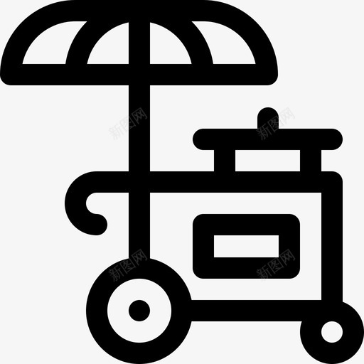 食品车城市生活7线性图标svg_新图网 https://ixintu.com 城市生活 线性 食品