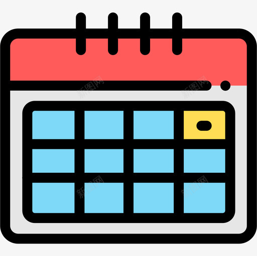 日历节假日38线性颜色图标svg_新图网 https://ixintu.com 日历 线性颜色 节假日38