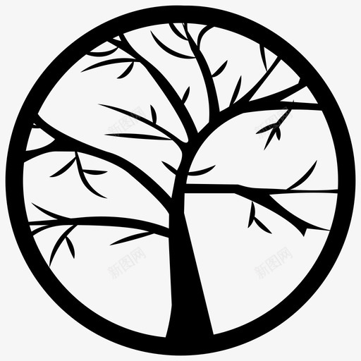 冬树荒树死树图标svg_新图网 https://ixintu.com 冬树 图标 无叶 死树 符号 荒树 裸树