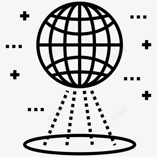 地球仪天文学行星图标svg_新图网 https://ixintu.com 世界 地球仪 天文学 太空和星系线图标包 行星