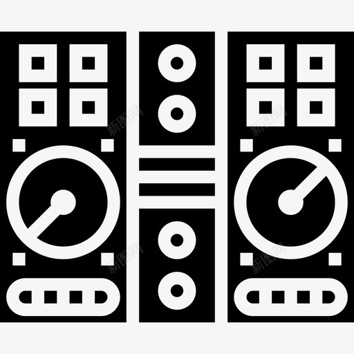 Dj混音器设备16填充图标svg_新图网 https://ixintu.com Dj混音器 填充 设备16
