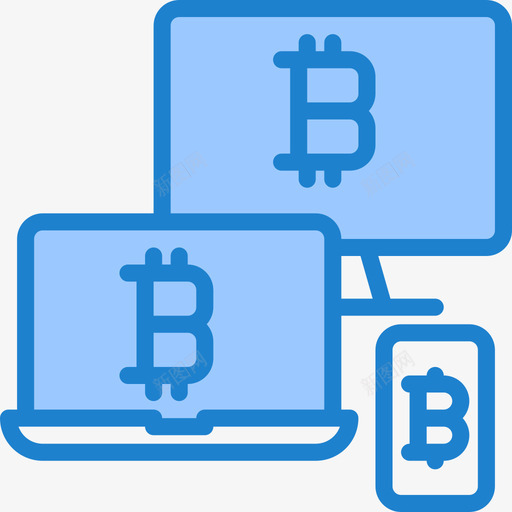 电脑比特币76蓝色图标svg_新图网 https://ixintu.com 比特 电脑 蓝色