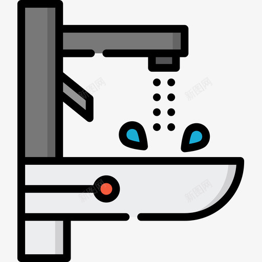 水龙头智能家居11线性颜色图标svg_新图网 https://ixintu.com 智能家居 水龙头 线性 颜色
