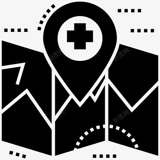 医院位置医院导航定位销图标svg_新图网 https://ixintu.com 医院位置 医院导航 定位销 手动地图 救援紧急标志图标包 纸质地图