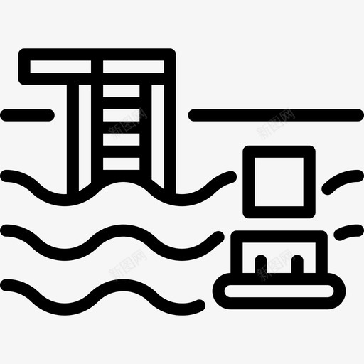 游泳池6号旅舍直线式图标svg_新图网 https://ixintu.com 6号旅舍 游泳池 直线式