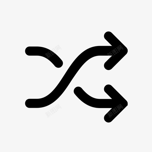 洗牌混合播放图标svg_新图网 https://ixintu.com 六分四舍五入 播放 洗牌 混合