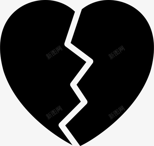 破碎的心心碎悲伤图标svg_新图网 https://ixintu.com 庆祝事件和节日 心碎 悲伤 破碎的心