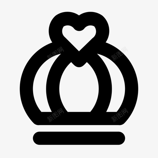 爱情皇冠心形浪漫图标svg_新图网 https://ixintu.com 心形 情人节 浪漫 爱情和浪漫大胆的线图标 爱情皇冠