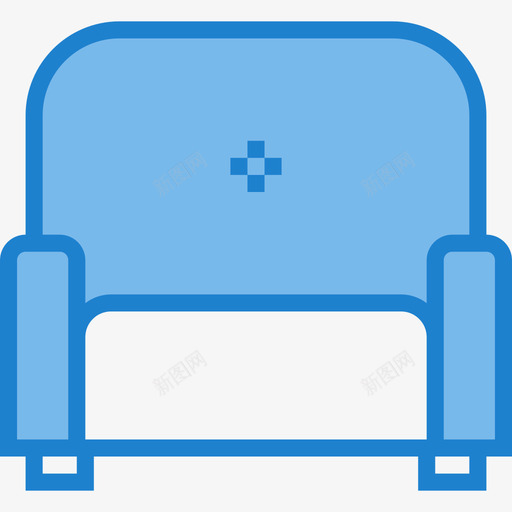 扶手椅家俱8蓝色图标svg_新图网 https://ixintu.com 家俱8 扶手椅 蓝色