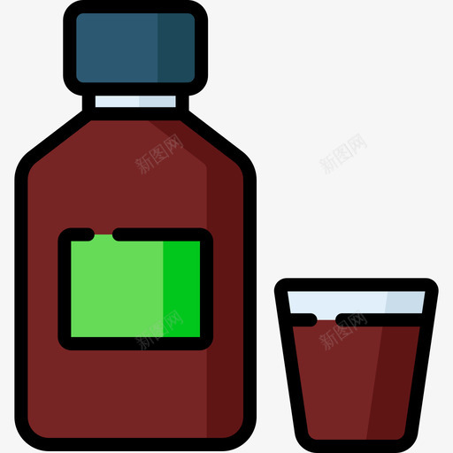 糖浆药物8线性颜色图标svg_新图网 https://ixintu.com 糖浆 线性 药物 颜色