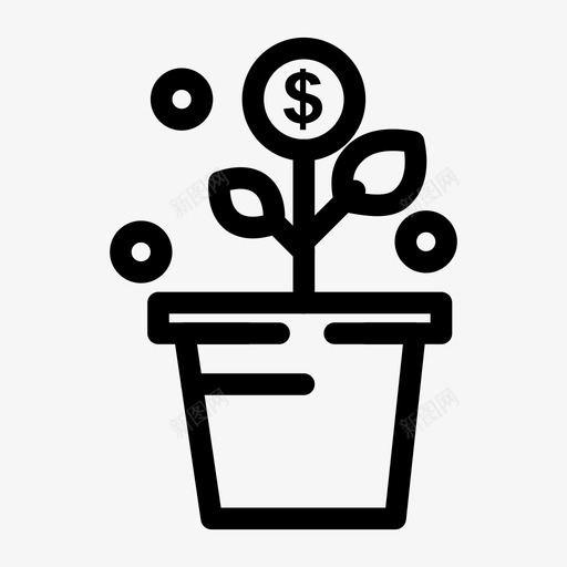 成长金钱植物图标svg_新图网 https://ixintu.com 2月 v4 利润 成功 成长 收集 植物 界面 盆栽 网络 金钱