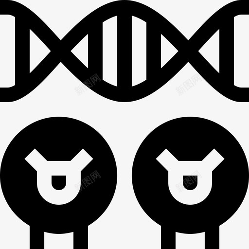 克隆生物工程4填充图标svg_新图网 https://ixintu.com 克隆 填充 生物工程4