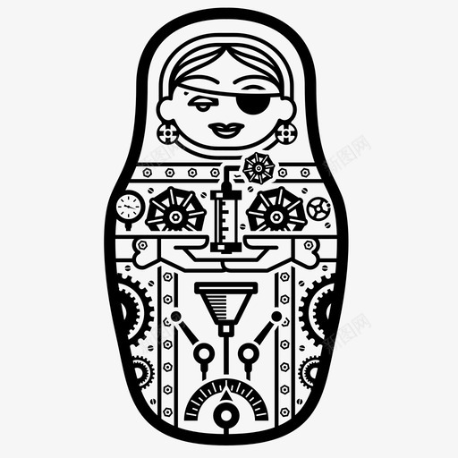 俄罗斯娃娃奶妈娃娃蒸汽朋克图标svg_新图网 https://ixintu.com 俄罗斯娃娃 奶妈娃娃 木制 玩具 蒸汽朋克
