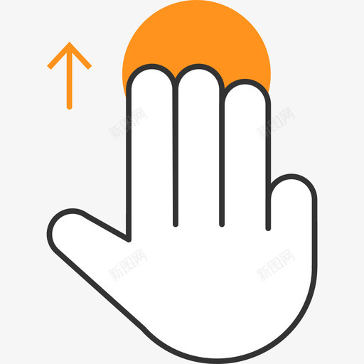 三指滑动(上)svg_新图网 https://ixintu.com 三指滑动(上) 手势