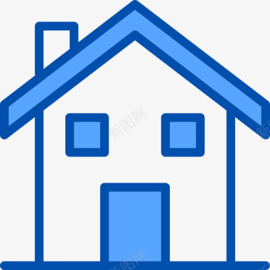 房子房地产124蓝色图标图标