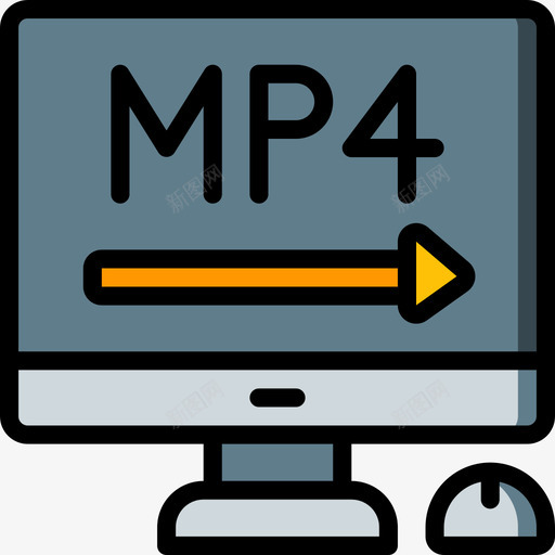 Mp4视频制作6线性彩色图标svg_新图网 https://ixintu.com Mp4 线性彩色 视频制作6