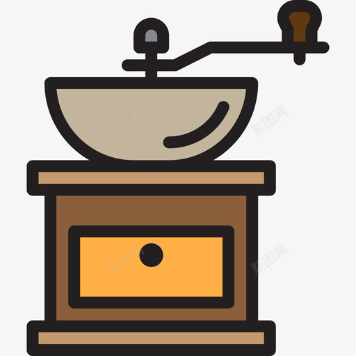 研磨机咖啡店77线性颜色图标svg_新图网 https://ixintu.com 咖啡店 研磨机 线性 颜色