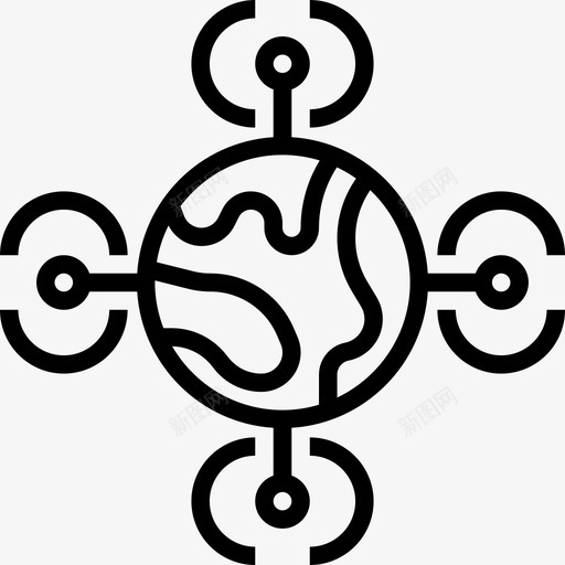 全球卫星2直线图标svg_新图网 https://ixintu.com 全球 卫星2 直线