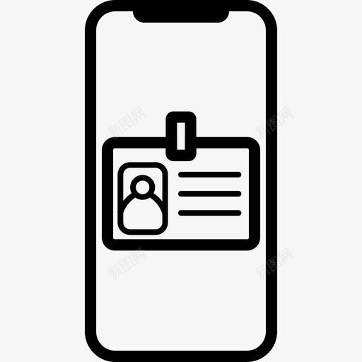 联系人徽章卡片图标svg_新图网 https://ixintu.com 功能 卡片 徽章 电话 联系人 身份证