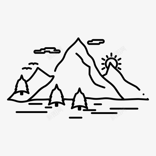 自然山丘风景图标svg_新图网 https://ixintu.com 2月 v4 场景 山丘 收集 界面 网络 自然 风景