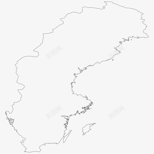 瑞典边界国家图标svg_新图网 https://ixintu.com 世界 世界国家 国家 大纲 瑞典 边界