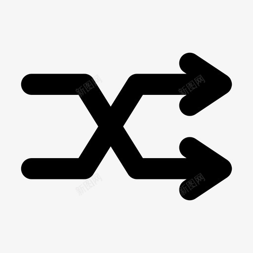 随机播放箭头控制图标svg_新图网 https://ixintu.com 大纲 控制 播放 播放器 箭头 视频 随机 音乐 音频