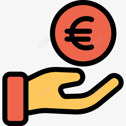 得到钱银行和金融22直线颜色橙色图标svg_新图网 https://ixintu.com 得到钱 直线颜色橙色 银行和金融22