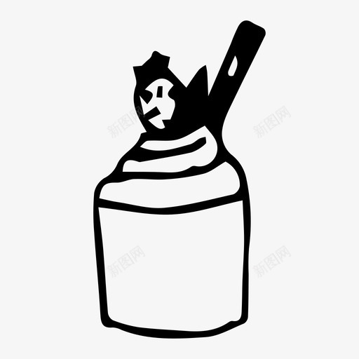 纸杯蛋糕面包店食物图标svg_新图网 https://ixintu.com 素描 纸杯蛋糕 面包店 食物