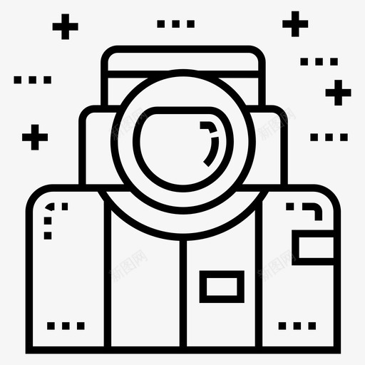 宇航员服装天文学外层空间图标svg_新图网 https://ixintu.com 外层空间 天文学 太空和星系线图标包 太空服 宇航员 宇航员服装