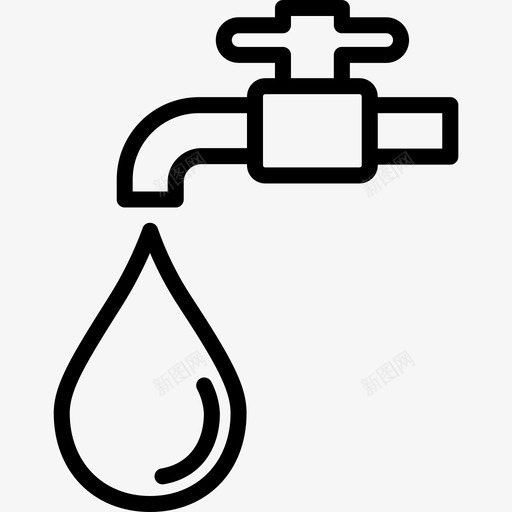 水生态环境图标svg_新图网 https://ixintu.com 水龙头 环境 生态 绿色 能源 节约