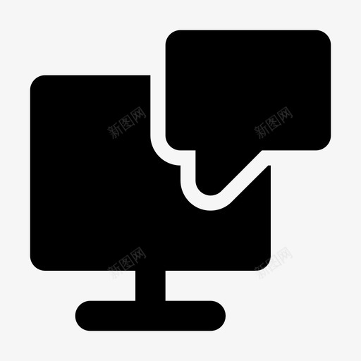 聊天计算机对话图标svg_新图网 https://ixintu.com 在线聊天 对话 消息 聊天 聊天和消息字形 计算机