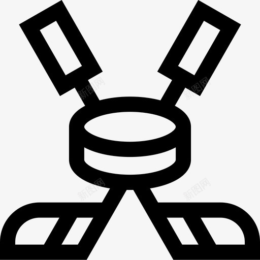 曲棍球冬季运动3直线型图标svg_新图网 https://ixintu.com 冬季运动3 曲棍球 直线型