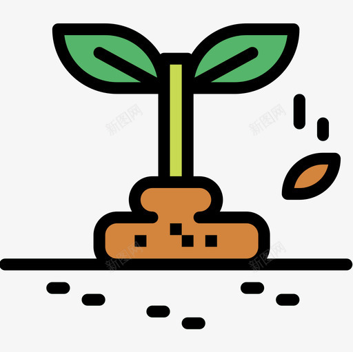 芽苗菜园艺工具4线颜色图标svg_新图网 https://ixintu.com 园艺工具4 线颜色 芽苗菜