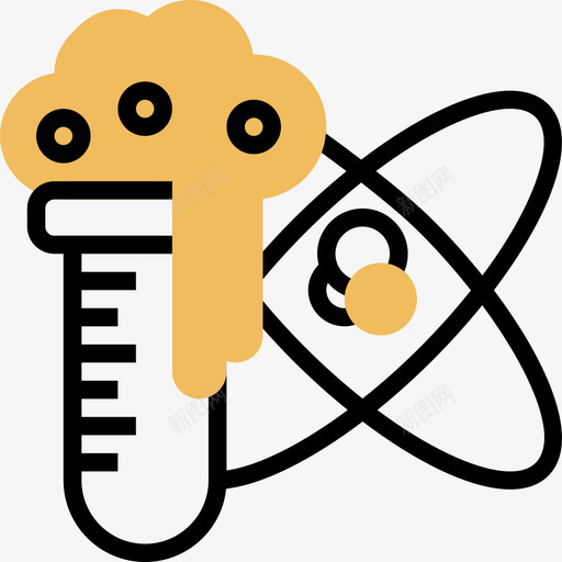 试管茎4黄色阴影图标svg_新图网 https://ixintu.com 试管 阴影 黄色