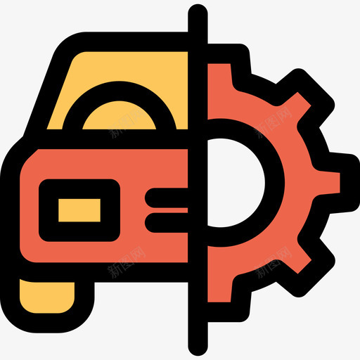 汽车修理汽车6线颜色橙色图标svg_新图网 https://ixintu.com 汽车6 汽车修理 线颜色橙色