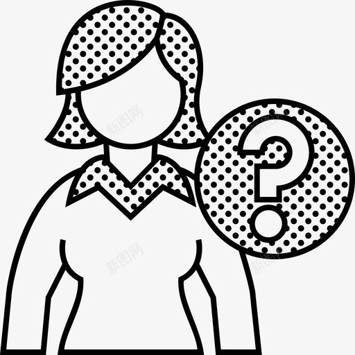 未知用户业务主管图标svg_新图网 https://ixintu.com 业务 主管 女性 未知 用户 问题