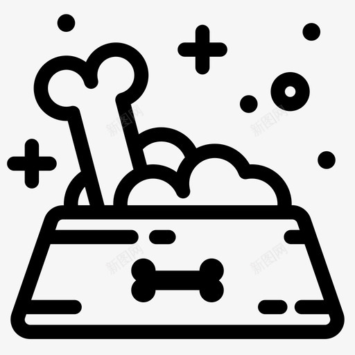 食物碗骨头狗图标svg_新图网 https://ixintu.com 宠物 宠物食品 食物 骨头