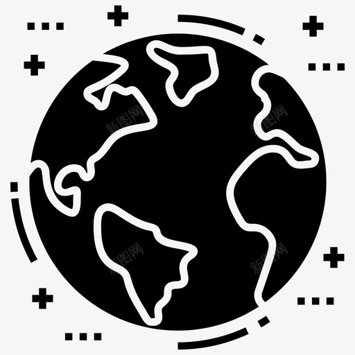 地球天文学行星图标svg_新图网 https://ixintu.com 世界 地球 天文学 空间和星系雕文图标包 行星