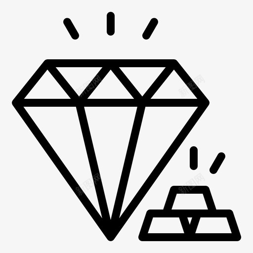 钻石和黄金投资珠宝图标svg_新图网 https://ixintu.com 商业 奢侈品 投资 支付 珠宝 目标 钻石 闪亮 黄金