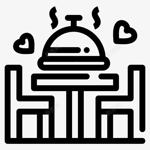 晚餐餐桌爱情图标svg_新图网 https://ixintu.com 婚礼 晚餐 爱情 盘子 网络界面2月系列 餐桌