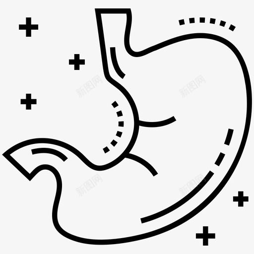 胃身体部位消化系统图标svg_新图网 https://ixintu.com 人体器官 人体胃 医用大麻线图标 器官 消化系统 生理学 细胞 胃 身体部位