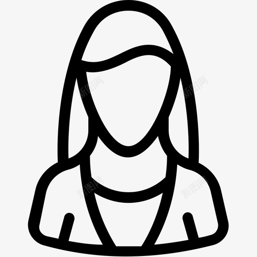 头像女小姐图标svg_新图网 https://ixintu.com 图标 头像 小姐 秘书 线图