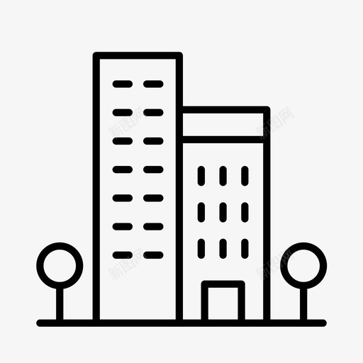 建筑城市发展图标svg_新图网 https://ixintu.com 发展 城市 城镇 建筑