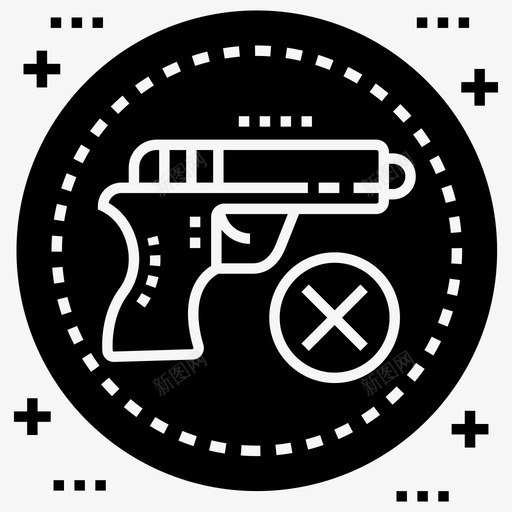 武器禁止禁止持枪非法枪支图标svg_新图网 https://ixintu.com 图标 持枪 枪支 武器 禁止 航空运输 雕文 非法