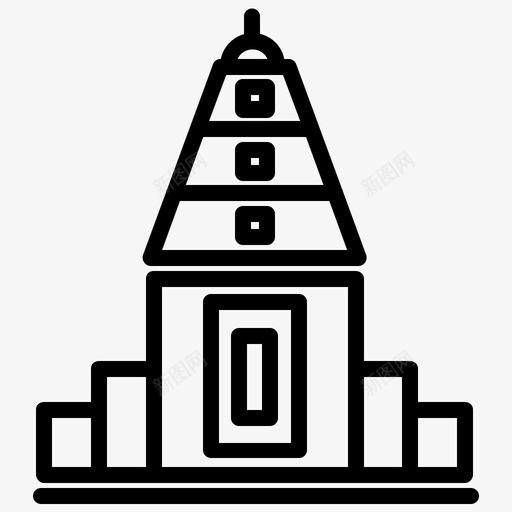 寺庙建筑印度教图标svg_新图网 https://ixintu.com 印度教 寺庙 建筑